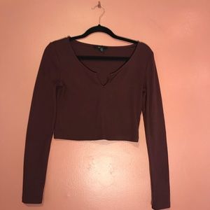 Burgundy forever 21 crop top